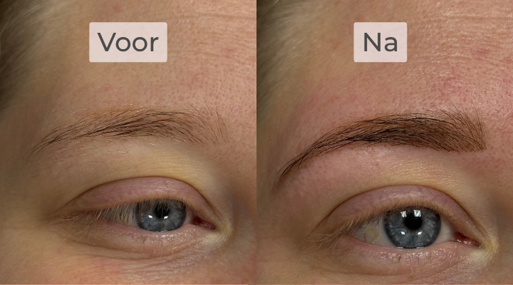 Hybrid brows voor en na bij The Place of Beauty by Chantal